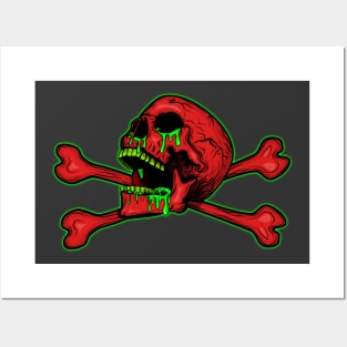 Toxic Skull and crossbones Posters and Art